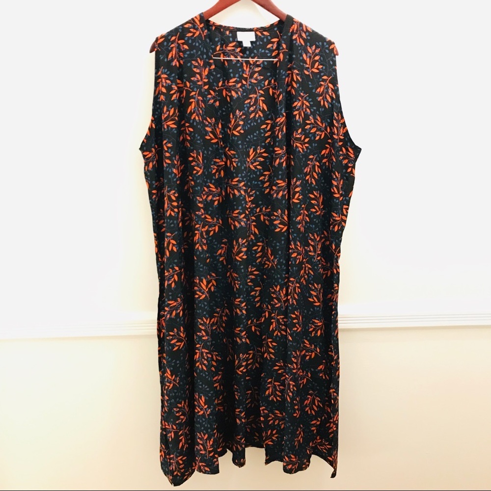 Lularoe Joy Vest XL Black Blue Red Duster